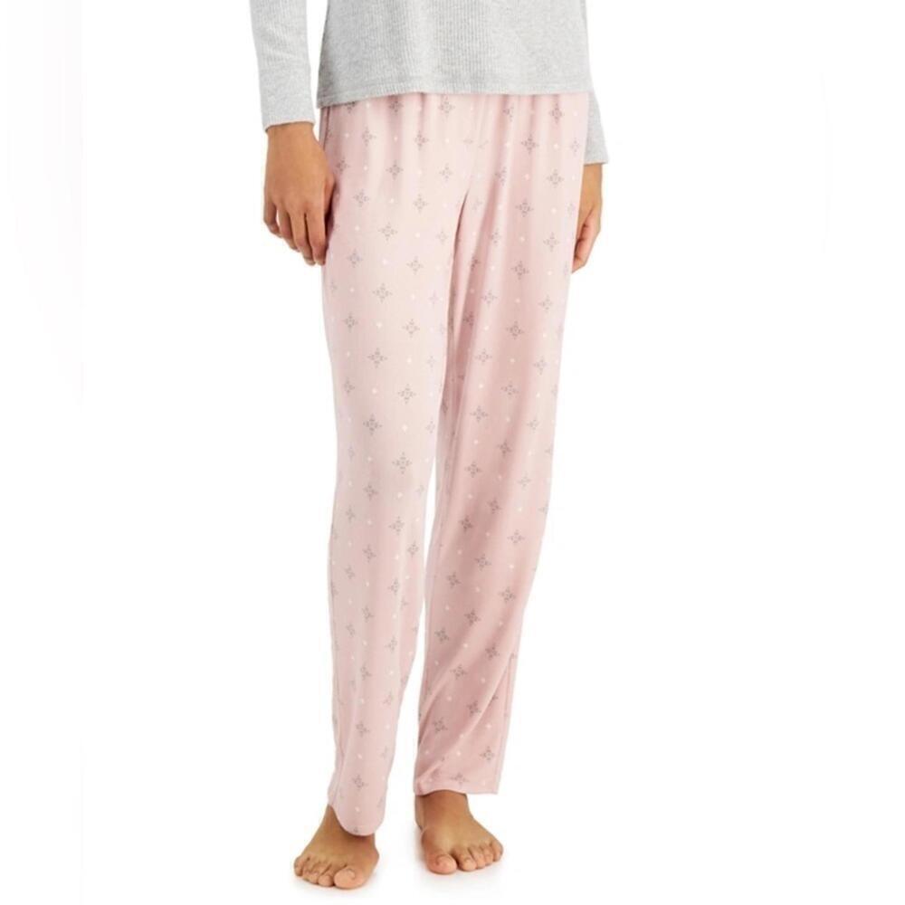 CHARTER CLUB Soft Knit Printed Pajama Pants, size Small sweet geo color